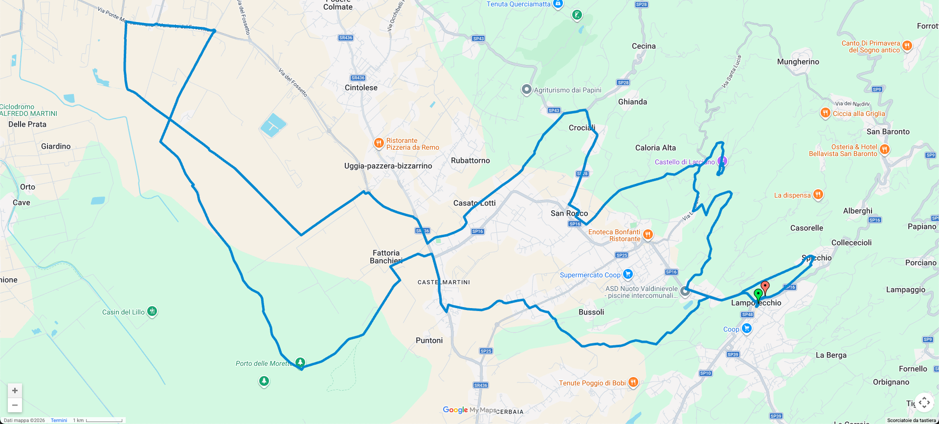 Mappa Percorso Medio 38 km
